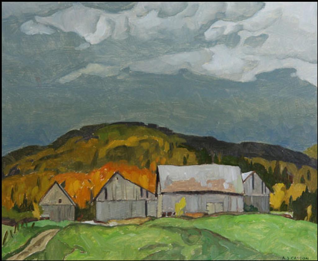 Alfred Joseph (A.J.) Casson (1898-1992) - Barns at Harrington, Quebec