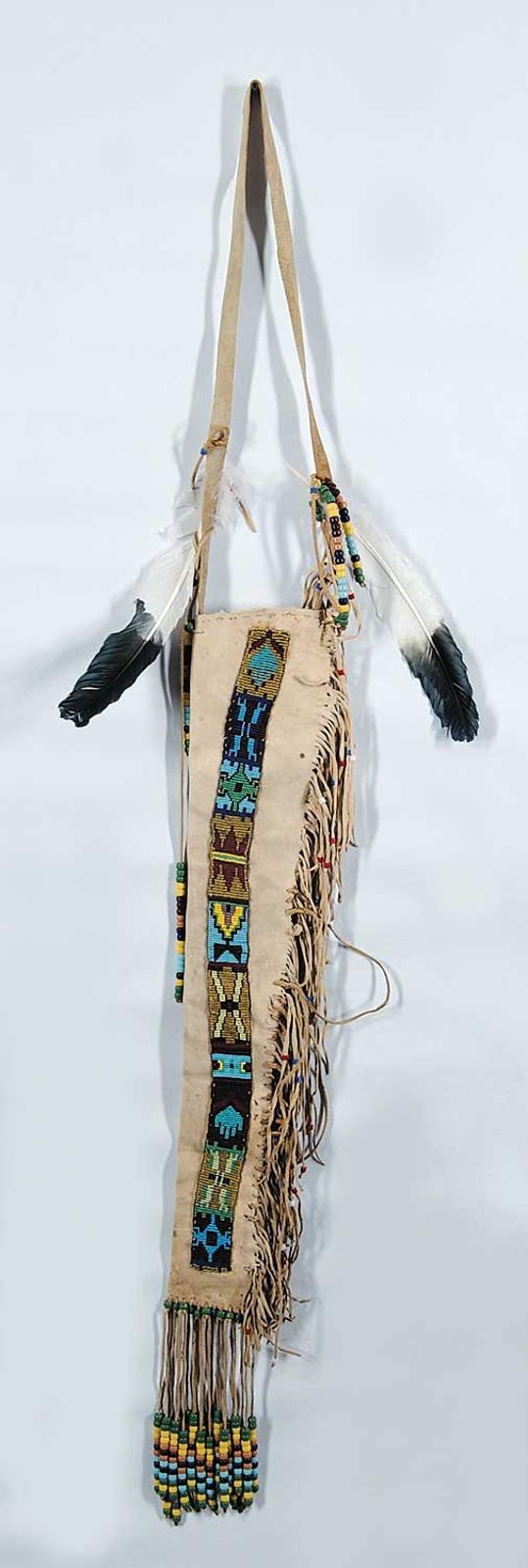First Nations Basket School - Beaded White Leather Quiver