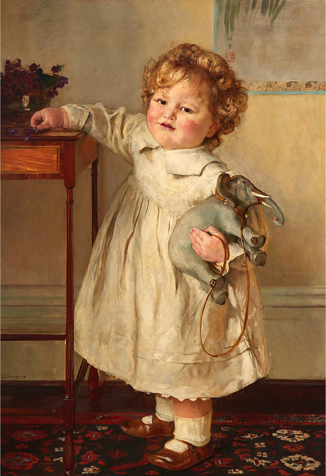 Frederick George Swaish (1879-1931) - Child With Pull Toy, 1906