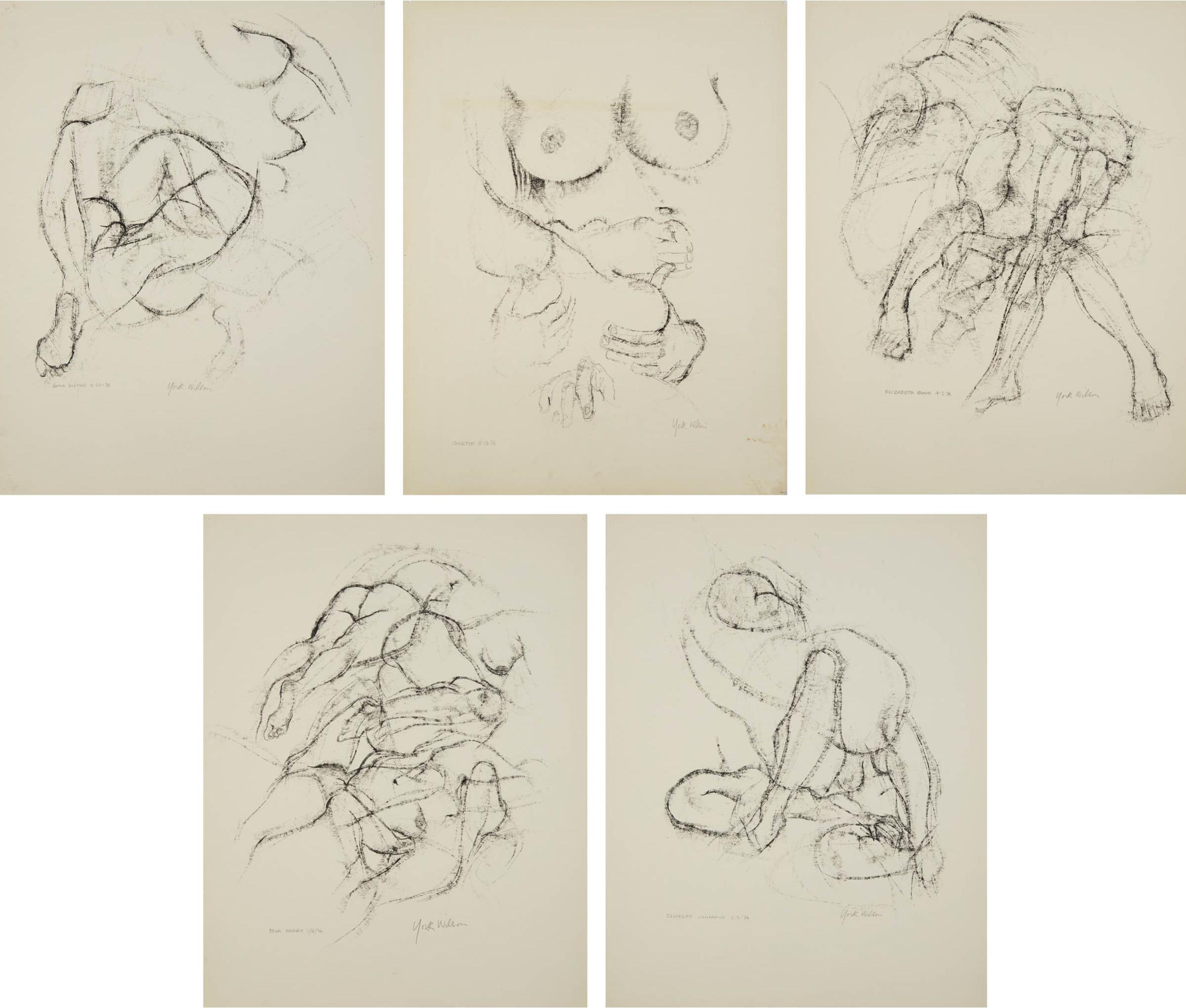 Ronald York Wilson (1907-1984) - Five Life Drawings, 1974/1976