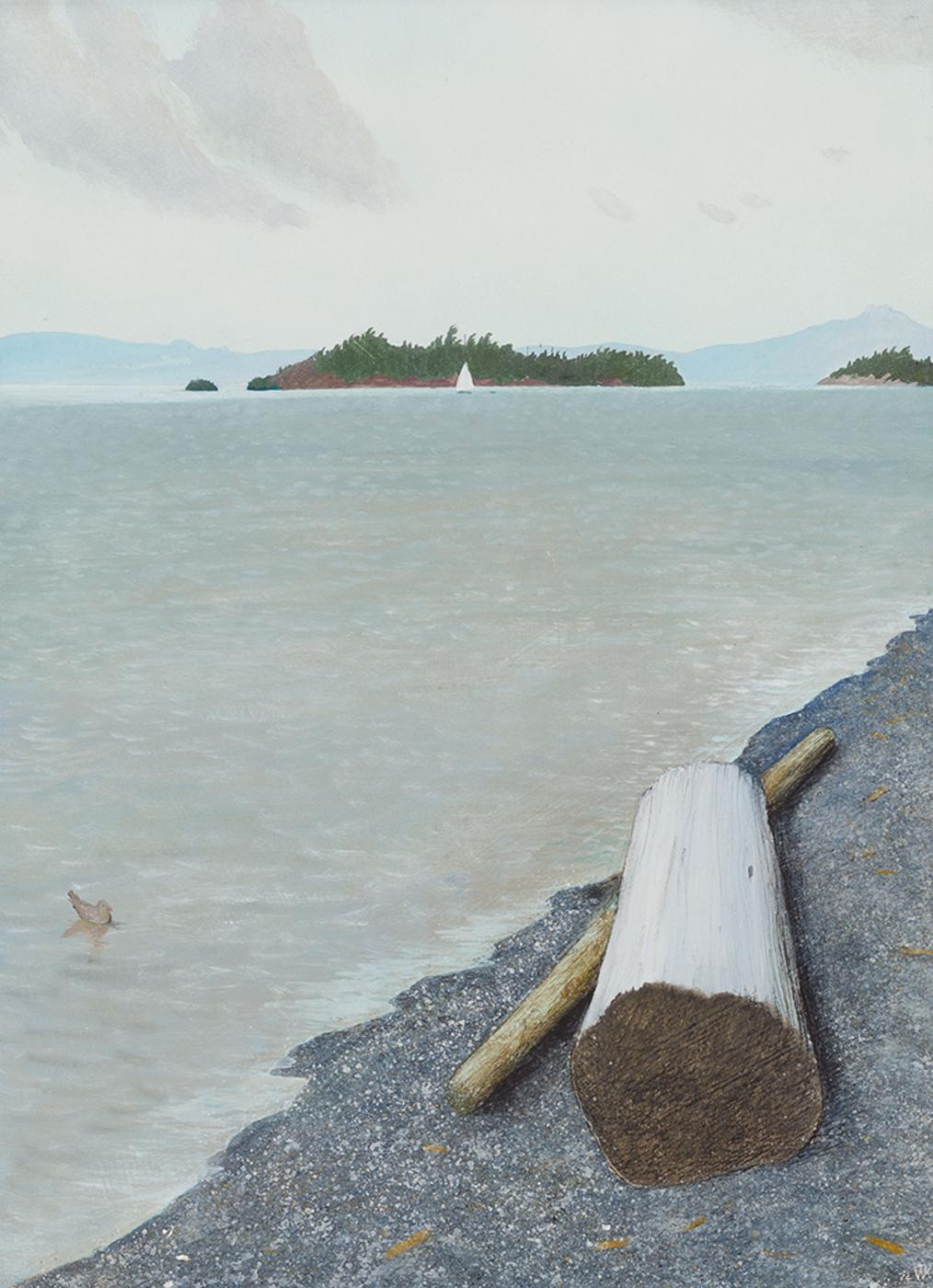 William Kurelek (1927-1977) - Looking Toward Vancouver Island From Sechelt