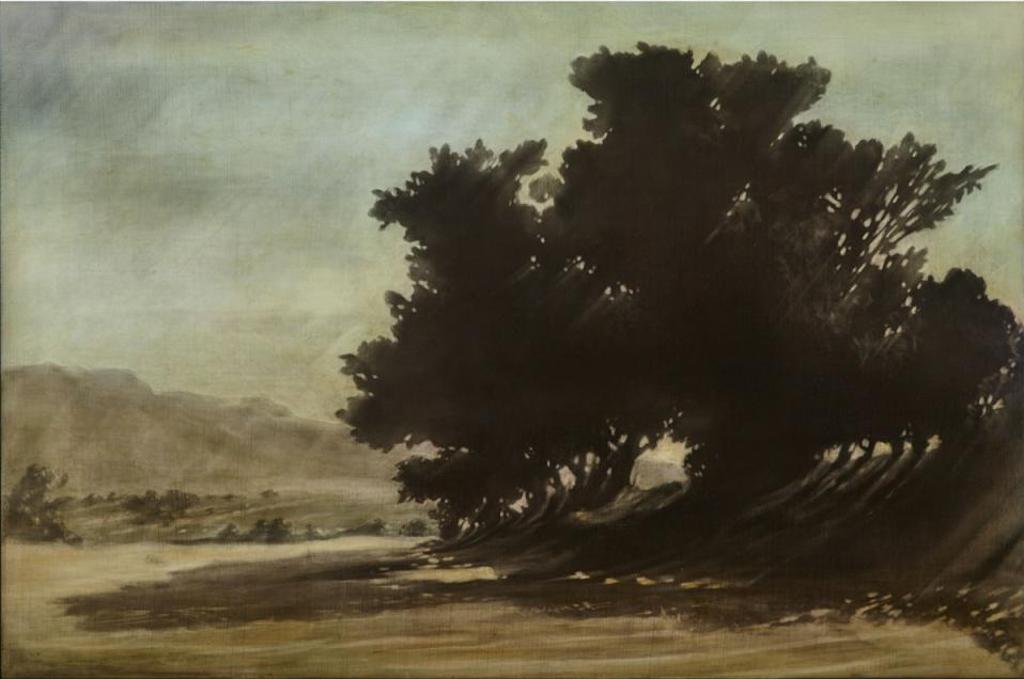 Stephen Hutchings (1948) - Large Tree, Field, Mountain