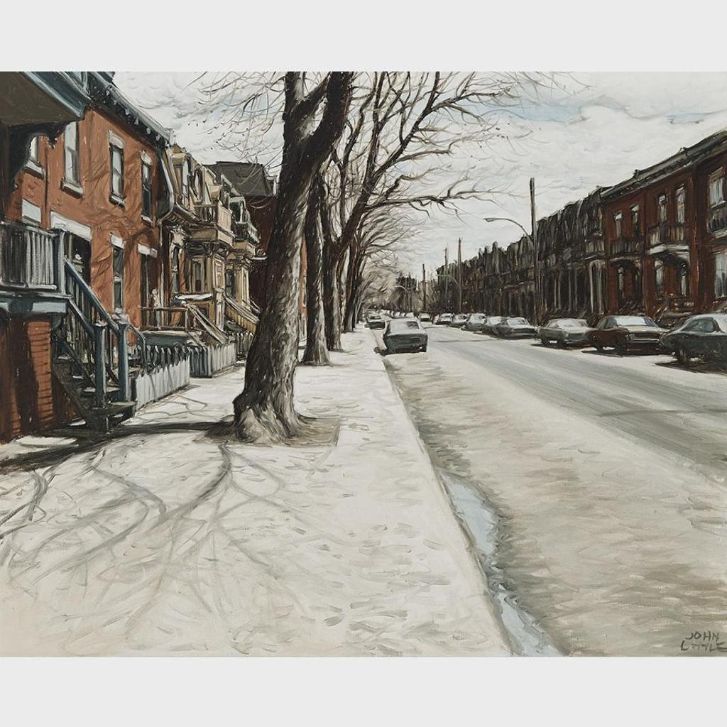 John Geoffrey Caruthers Little (1928-1984) - Printemps, Rue Laval, Montréal