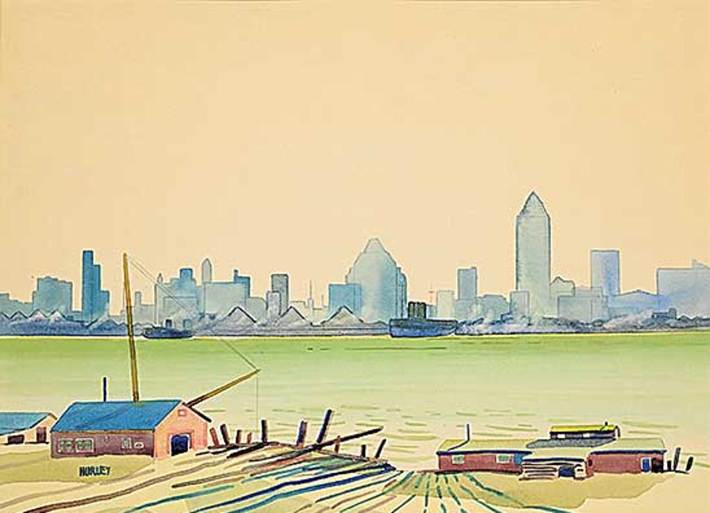 Robert Newton Hurley (1894-1980) - Untitled - Looking Across to the City