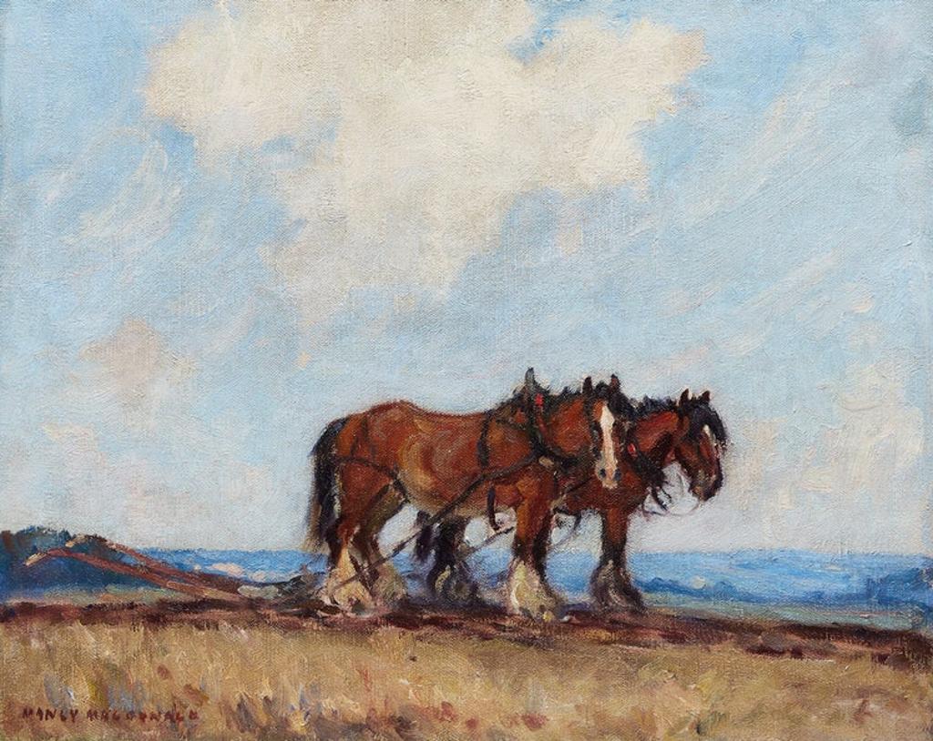 Manly Edward MacDonald (1889-1971) - Rest Break, Bay Clydesdales
