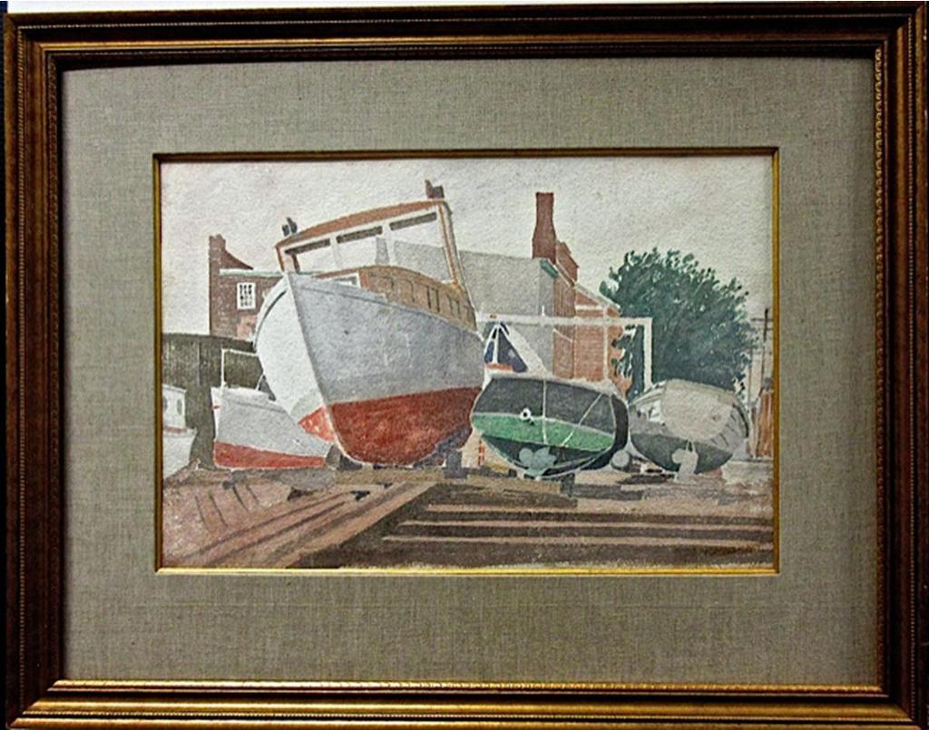 Rowley Walter Murphy (1891-1975) - Boats In Drydock (Docked Boats)