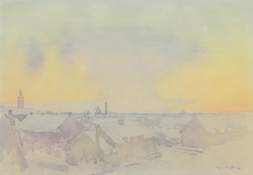 Gerrit Van Duffelen (1889-1967) - Rooftops in Winter