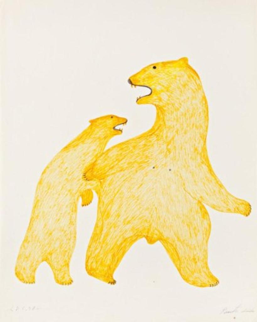 Pauta Saila (1916-2009) - Mother polar bear and cub, ca. early 1970s