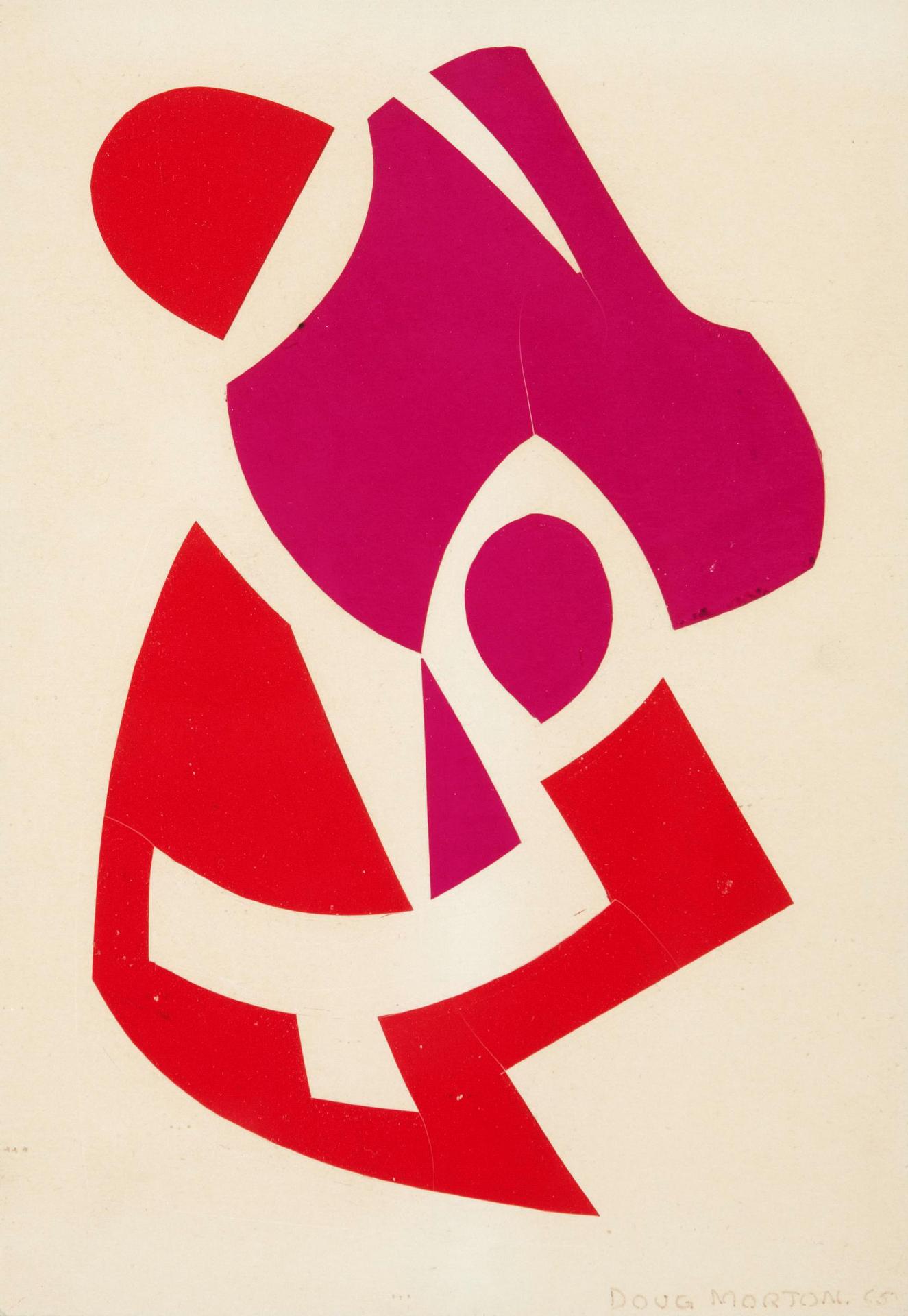 Douglas Gibb Morton (1926-2004) - Untitled (Abstract in red and purple)