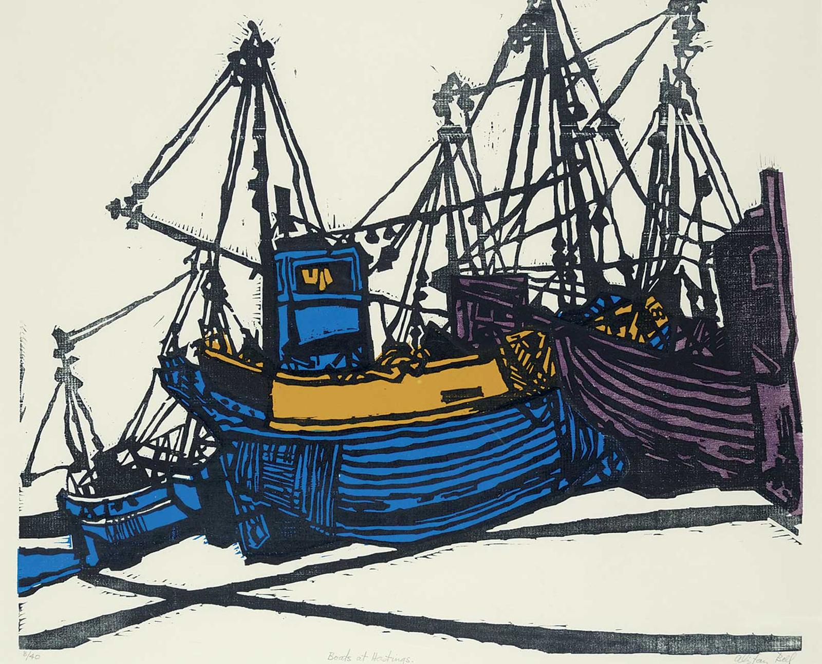 Alistair Macready Bell (1913-1997) - Boats at Hastings  #3/40