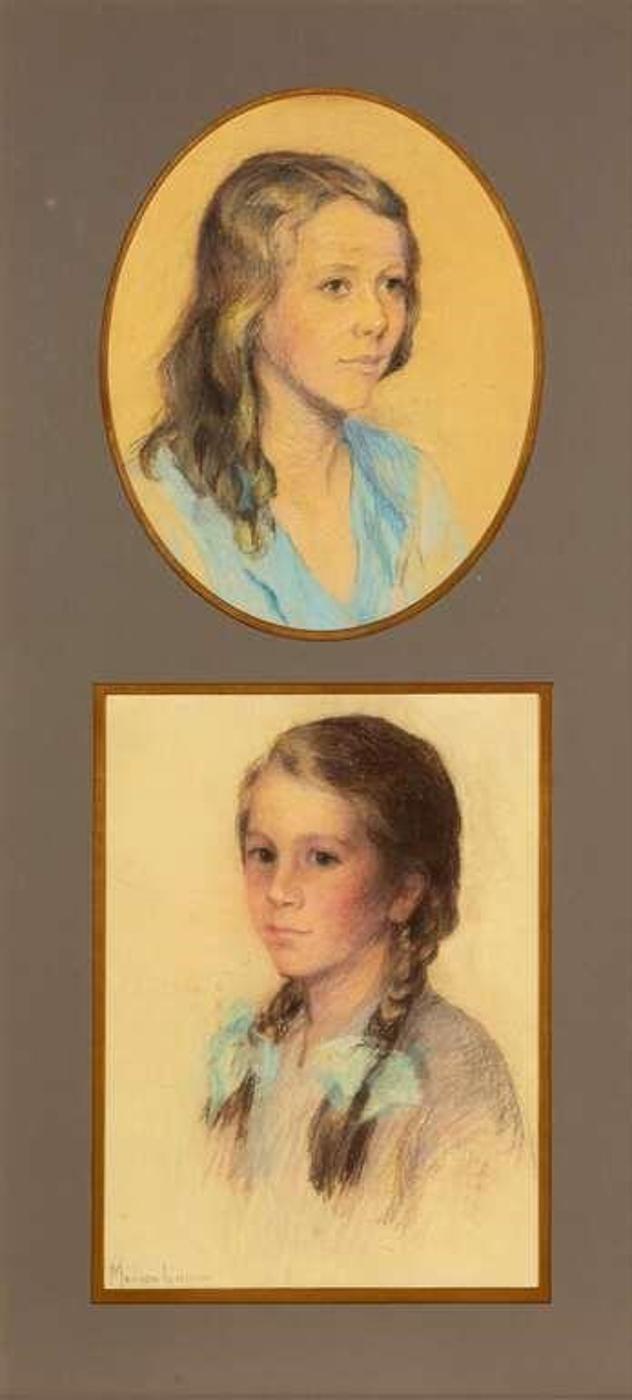 Marion Long (1882-1970) - Pair of pastel portraits of young women
