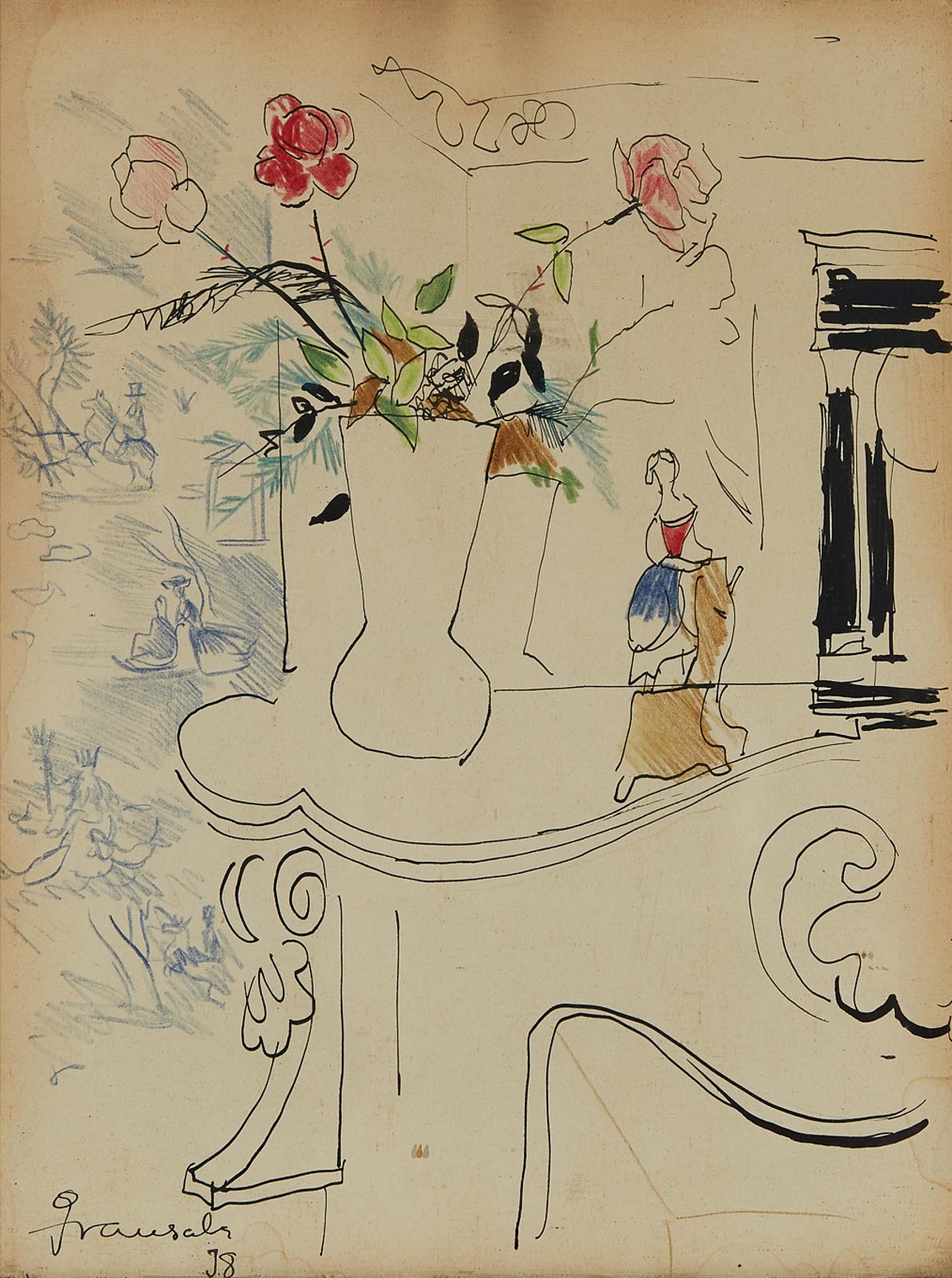Emile Grau Sala (1911-1975) - Table With Vase Of Flowers, 1938