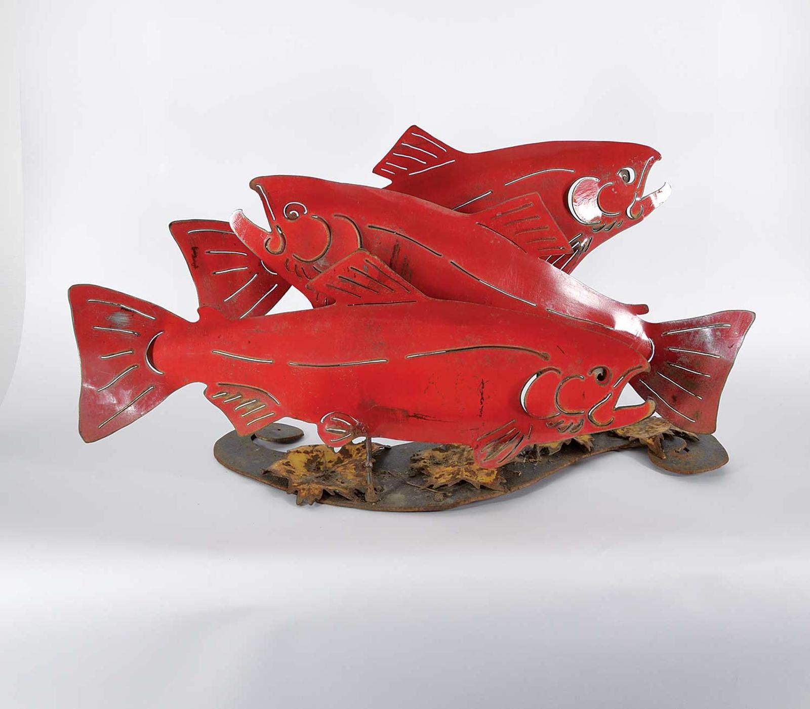 Folk Art School - Untitled - Three Spawning Salmon