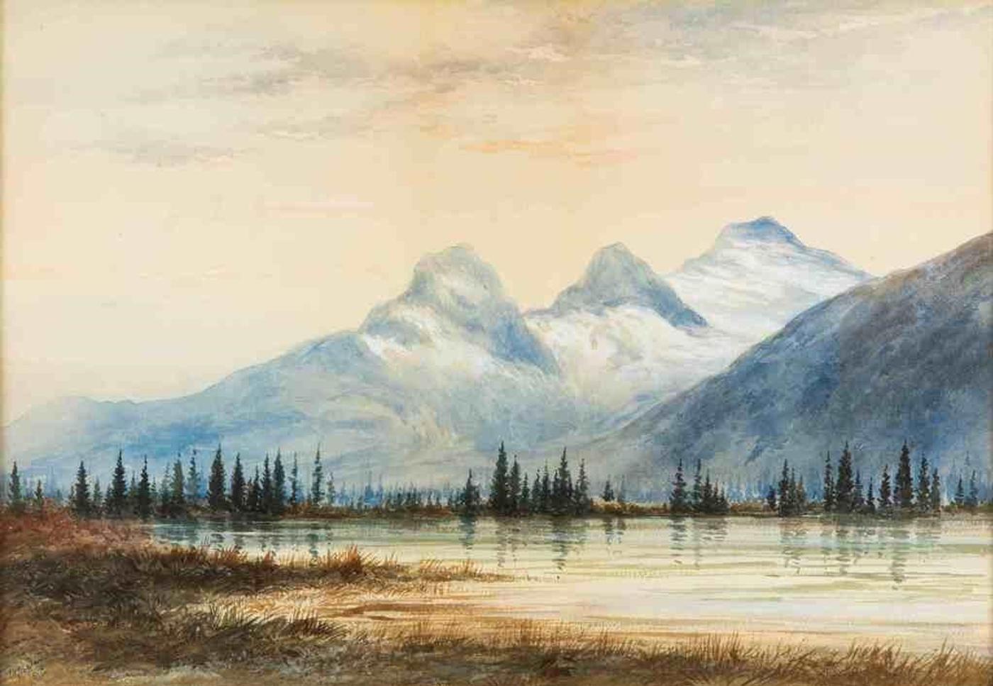 Walter James Baber (1856-1924) - View of the Three Sisters, Canmore, Alberta, 1901