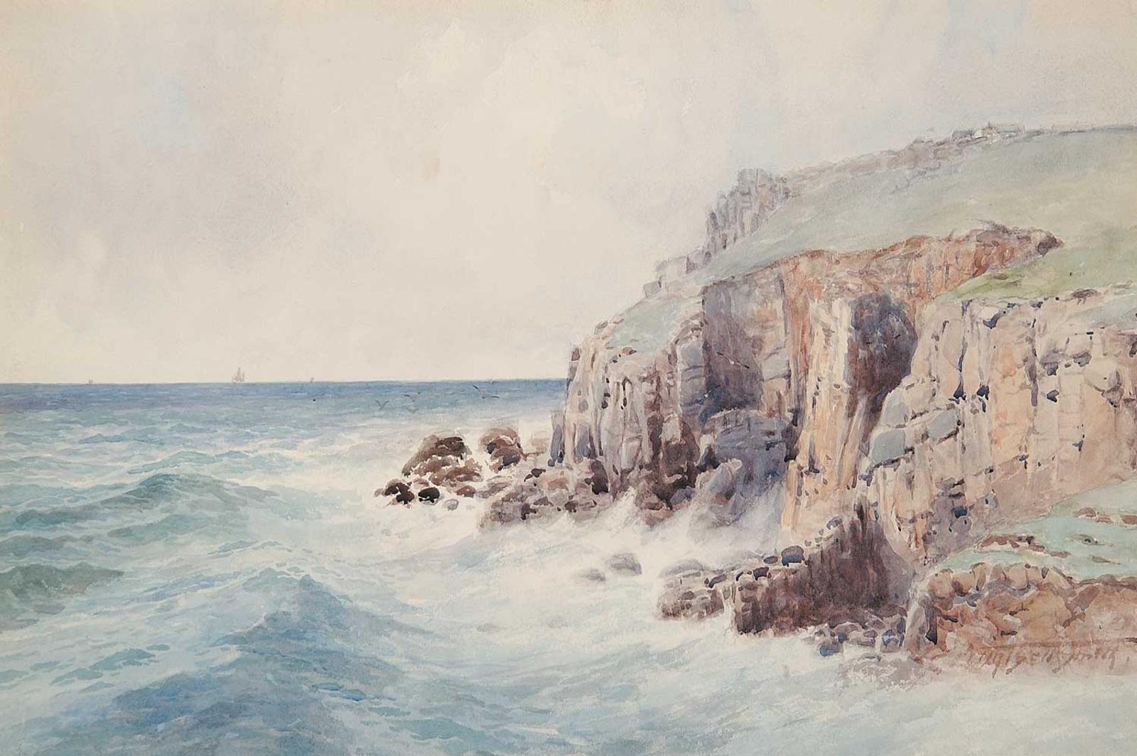 Frederic Martlett Bell-Smith (1846-1923) - Sailing Off a Rocky Coast