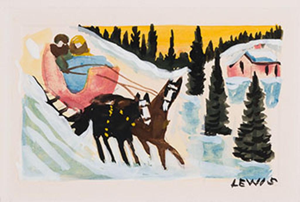 Maud Kathleen Lewis (1903-1970) - Sleigh Ride at Sunset