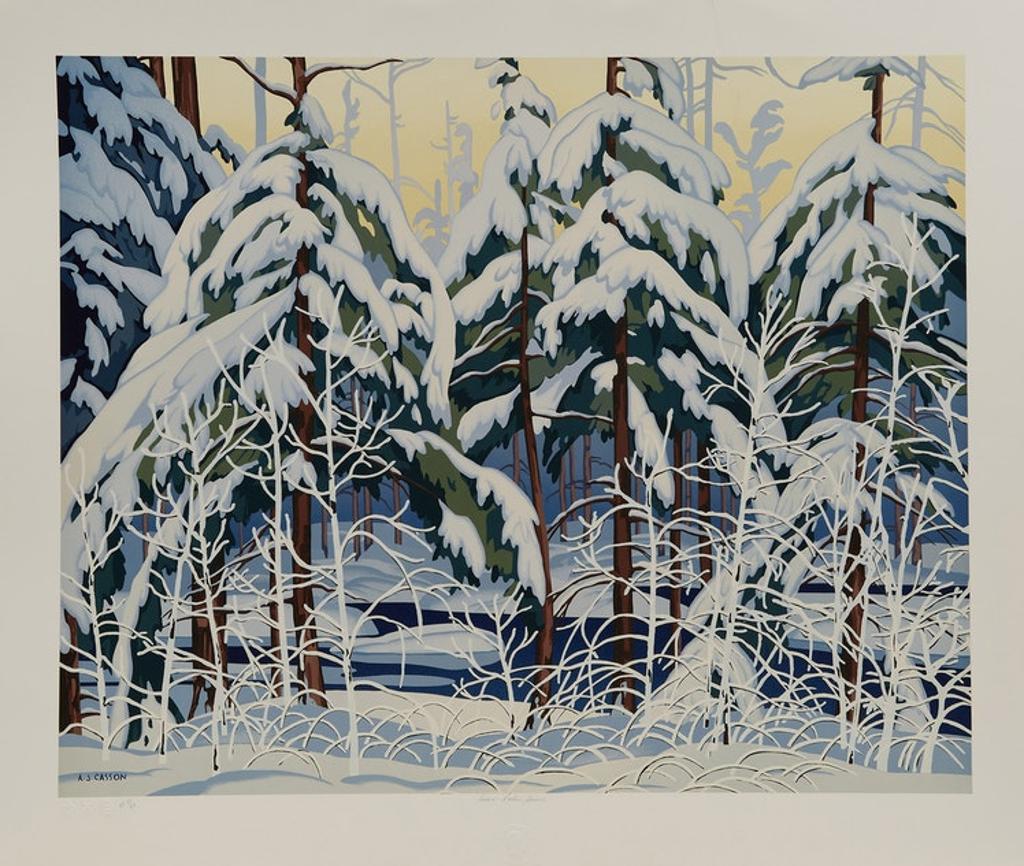 Alfred Joseph (A.J.) Casson (1898-1992) - White Forest; Alone La Cloche; White Pine; Snow Laden Spruce