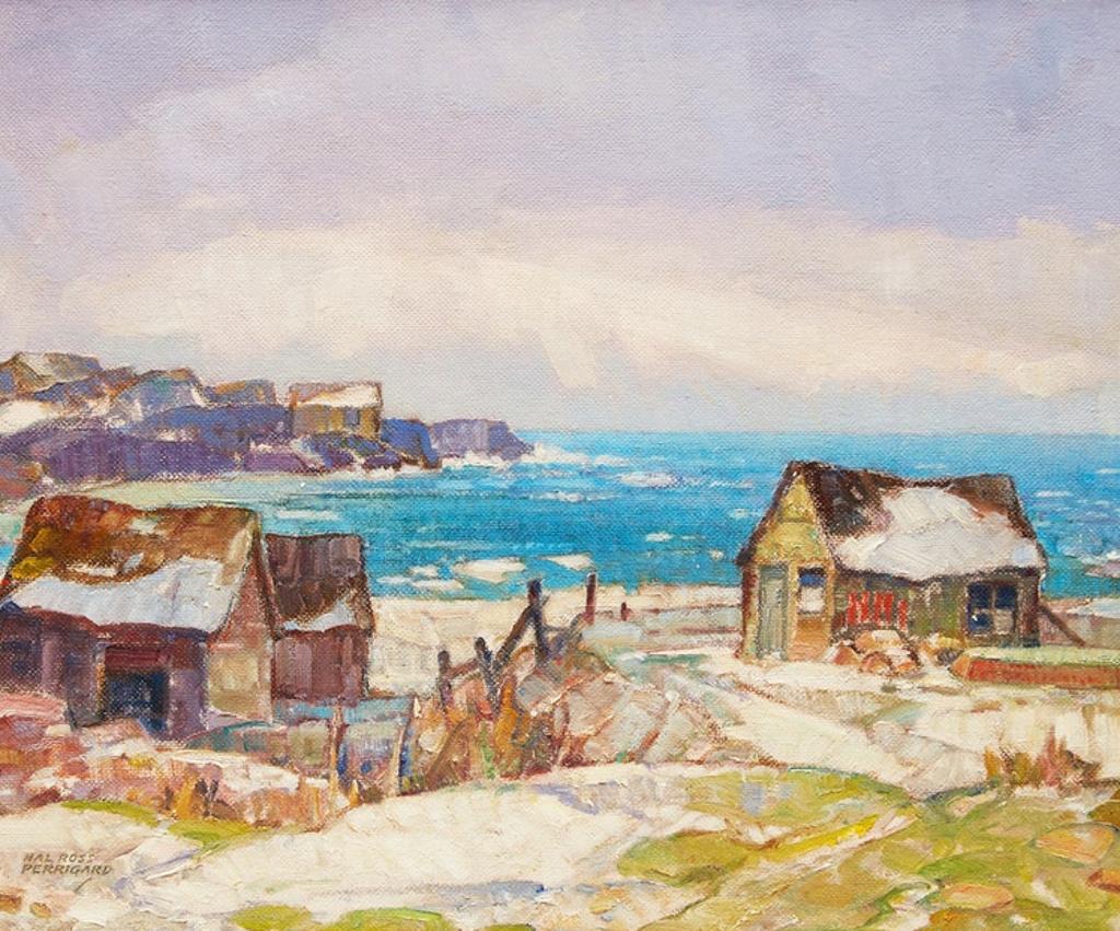 Hal Ross Perrigard (1891-1960) - Winter on the Atlantic - Fish Houses