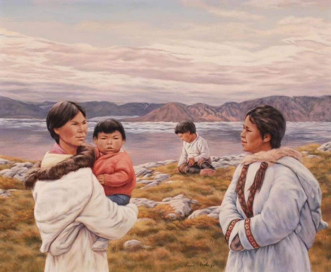 Anna T. Noeh (1926-2016) - Women And Children On The Shore; 1987