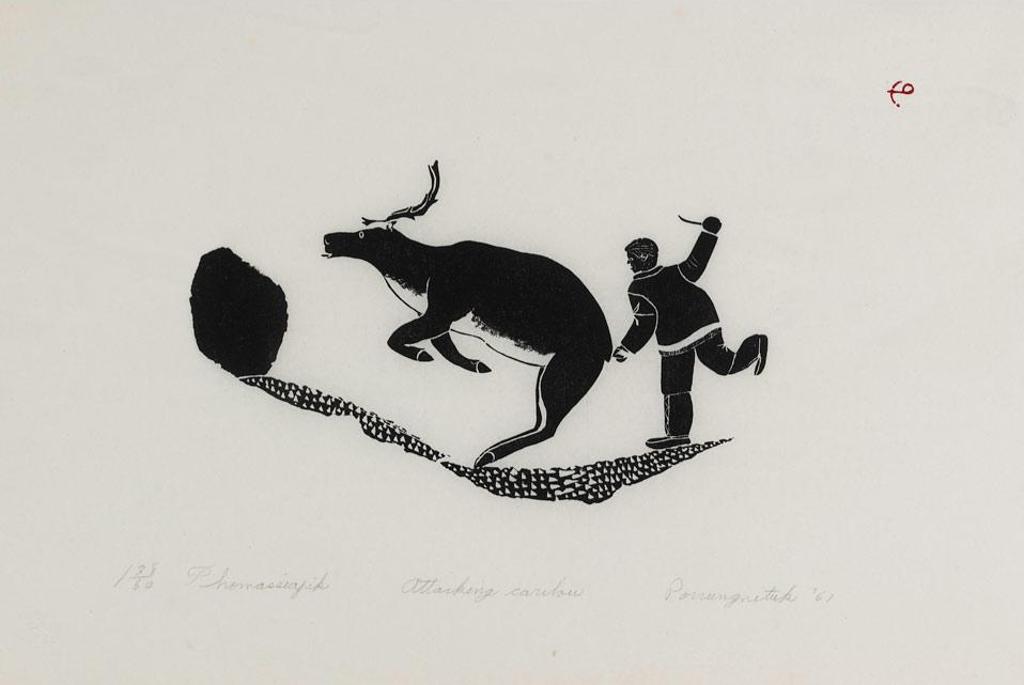 Thomassiapik Sivuarapik (1941-2009) - Attacking Caribou