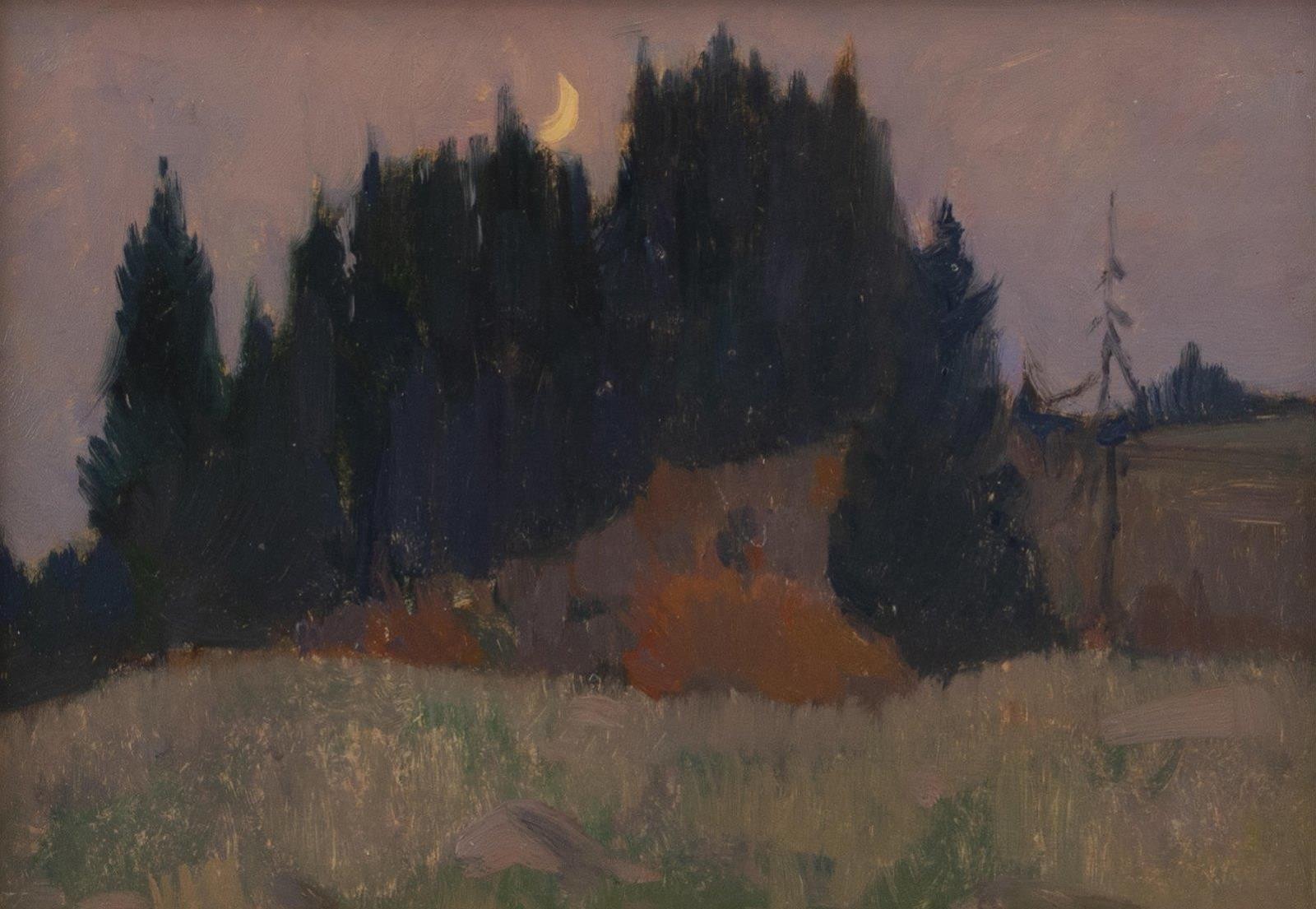Clarence Alphonse Gagnon (1881-1942) - Autumn Moonrise, Baie-St-Paul; Ca 1923