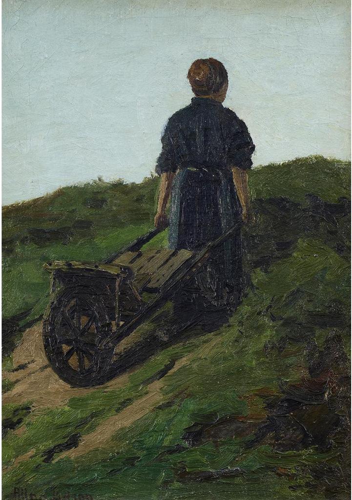 Aaron Allan Edson (1846-1888) - Girl With A Wheelbarrow