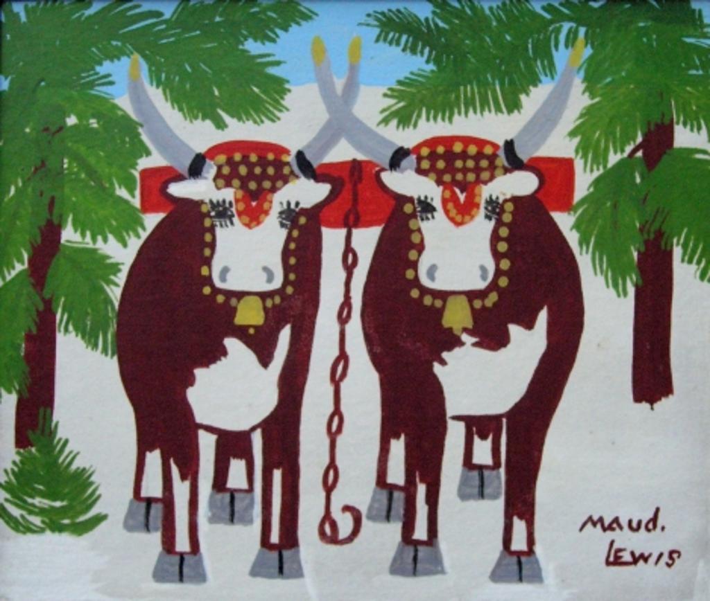 Maud Kathleen Lewis (1903-1970) - Oxen in Winter