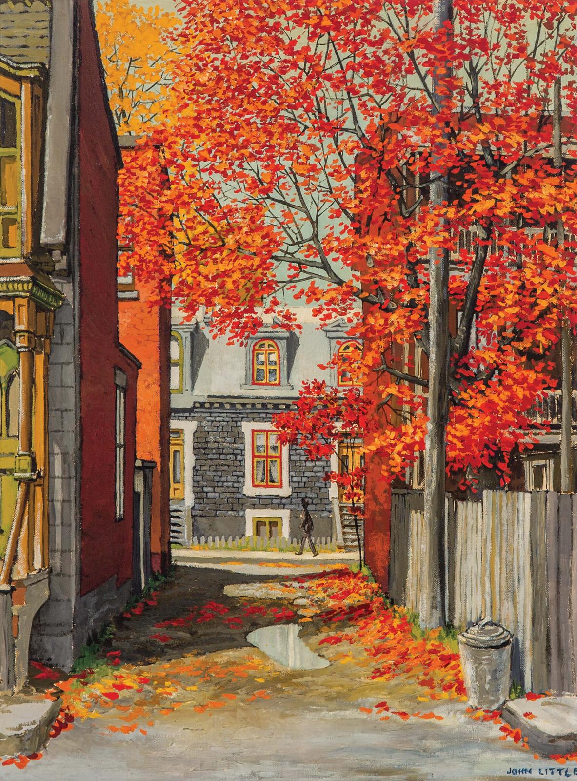 John Geoffrey Caruthers Little (1928-1984) - Autumn Street Scene