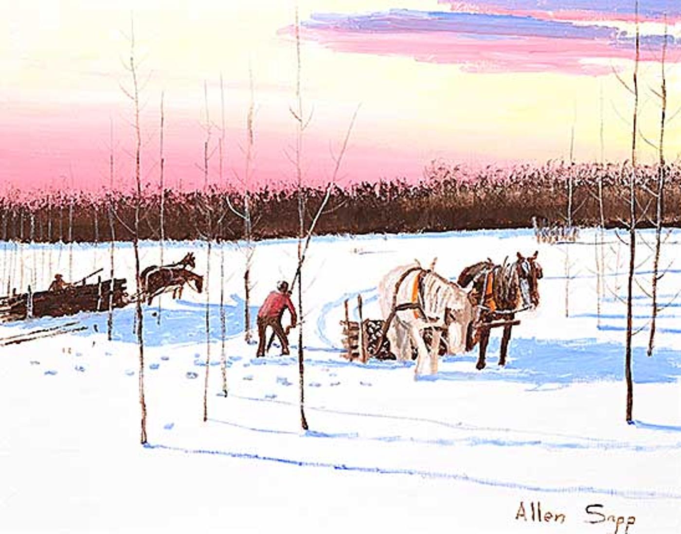 Allen Fredrick Sapp (1929-2015) - Untitled - Bringing Home the Firewood