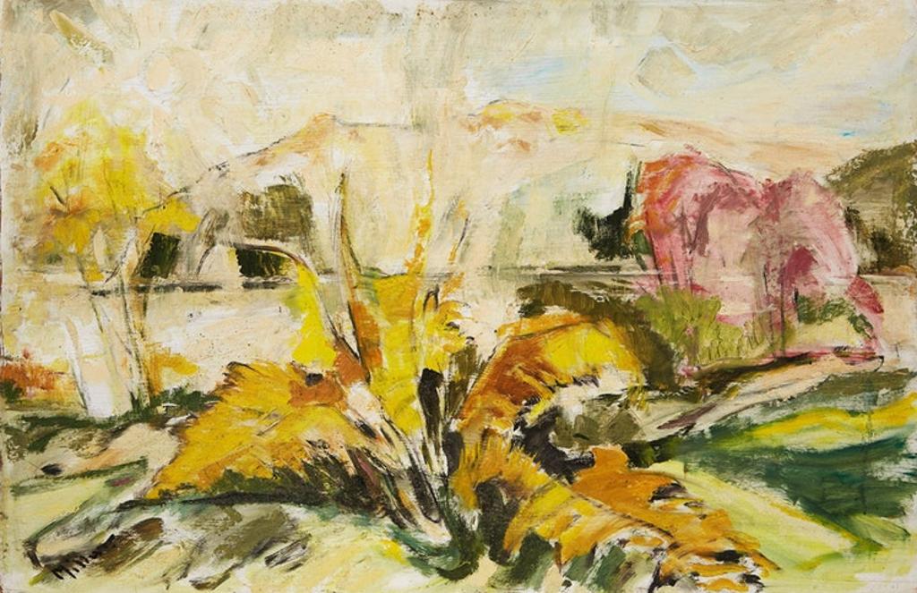 Alexander Samuel Millar (1921-1978) - Landscape in Yellow; Blue Crab in Pink Scene; Self Portrait