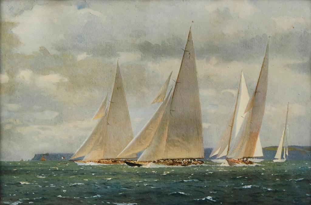 Norman Wilkinson (1878-1971) - H.M.Y. Britannia Racing at Tor Bay