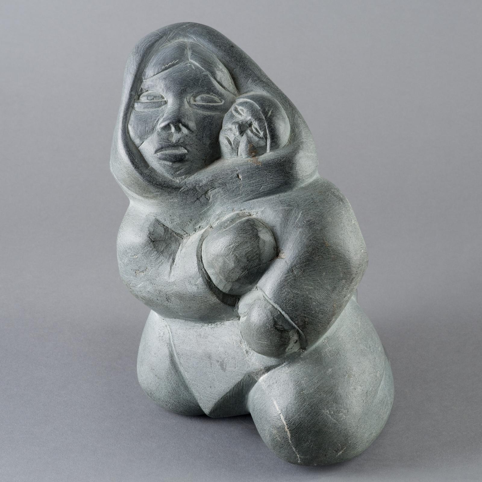 Thomas Sivuraq (1941-1991) - Crouching Mother And Child