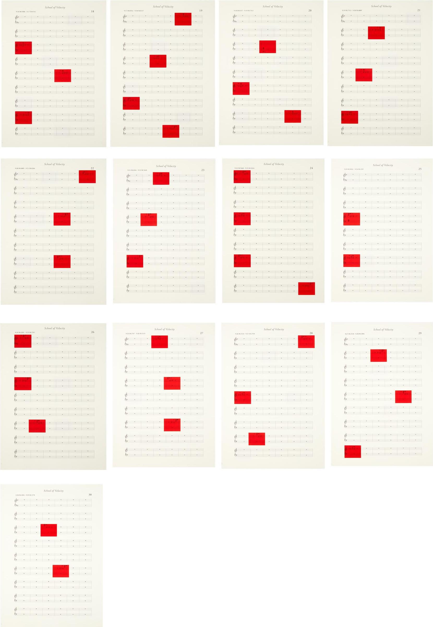 Rodney Graham (1949-2022) - School Of Velocity, 24 Hours Of Music Divided Into Fifteen Minute Intervals (Set Of 12 Of 15), 1993