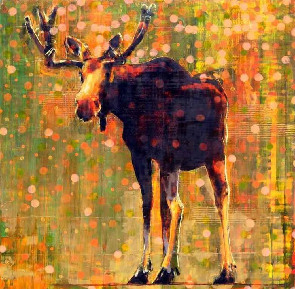 Les Thomas (1962) - ANIMAL PAINTING #017-1505 (MOOSE); 2017