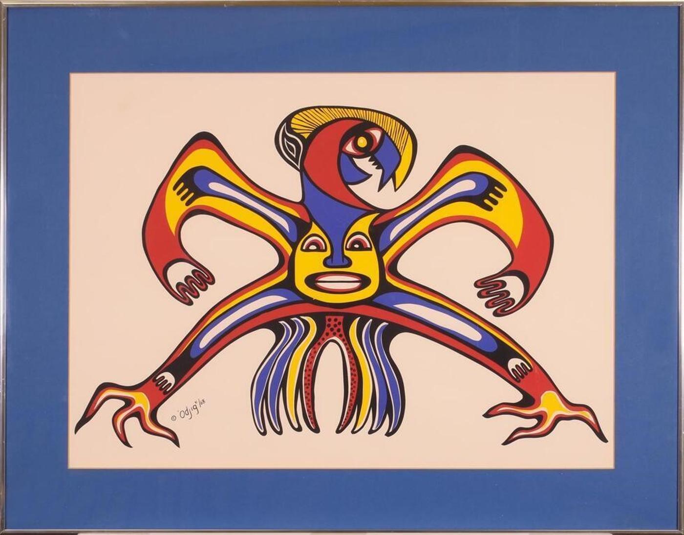 Daphne Odjig (1919-2016) - Spirit of the Mighty Thunderbird; 1968