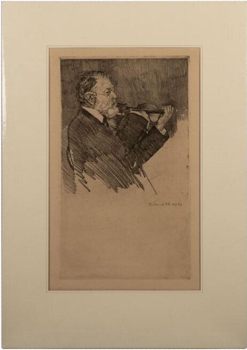 Ferdinand Schmutzer (1870-1928) - Josef Joachim, Geigend (1917)