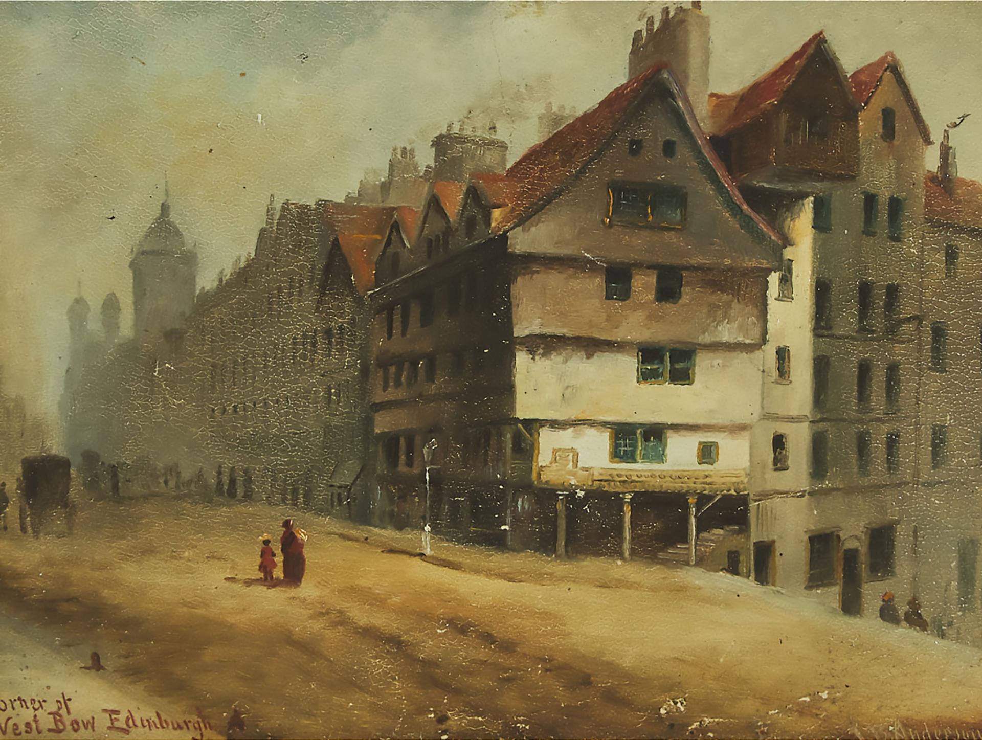 James Bell Anderson (1886-1938) - Corner Of West Bow Edinburgh