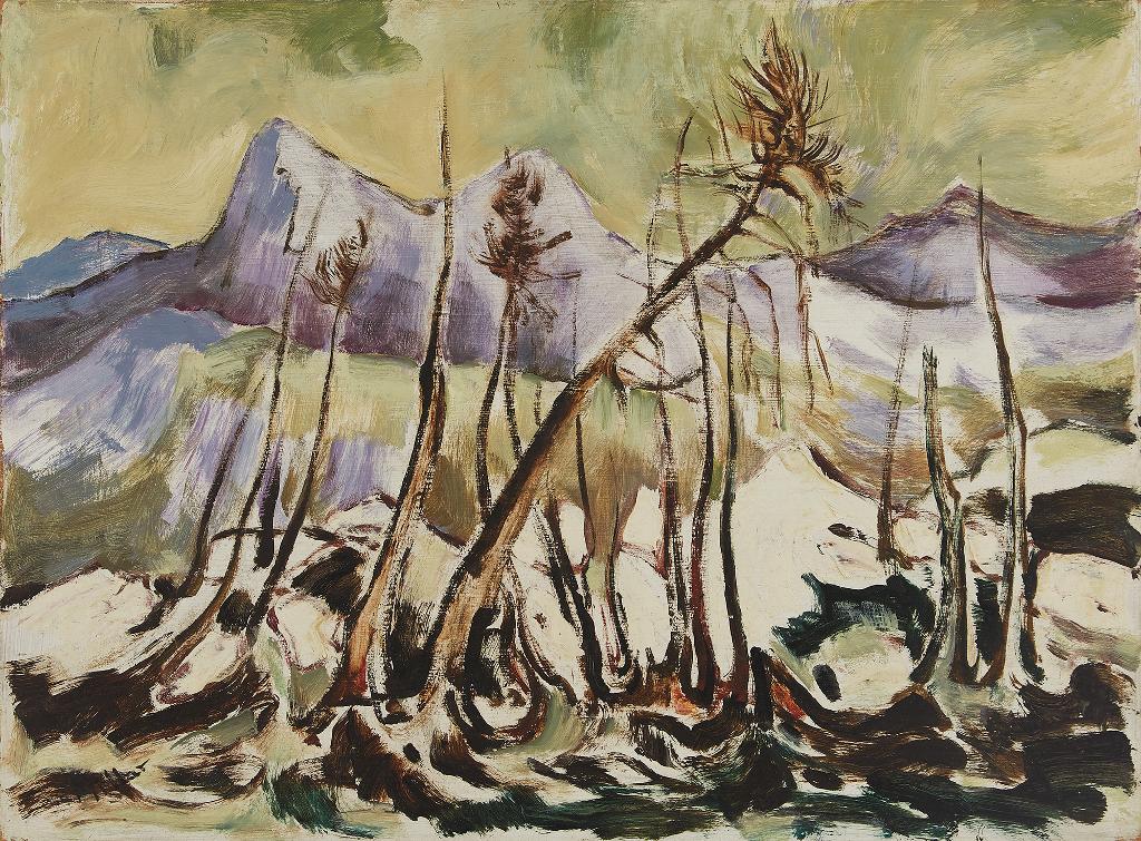 Alexander Samuel Millar (1921-1978) - Burnt Spruces in the Mountains; Thistle