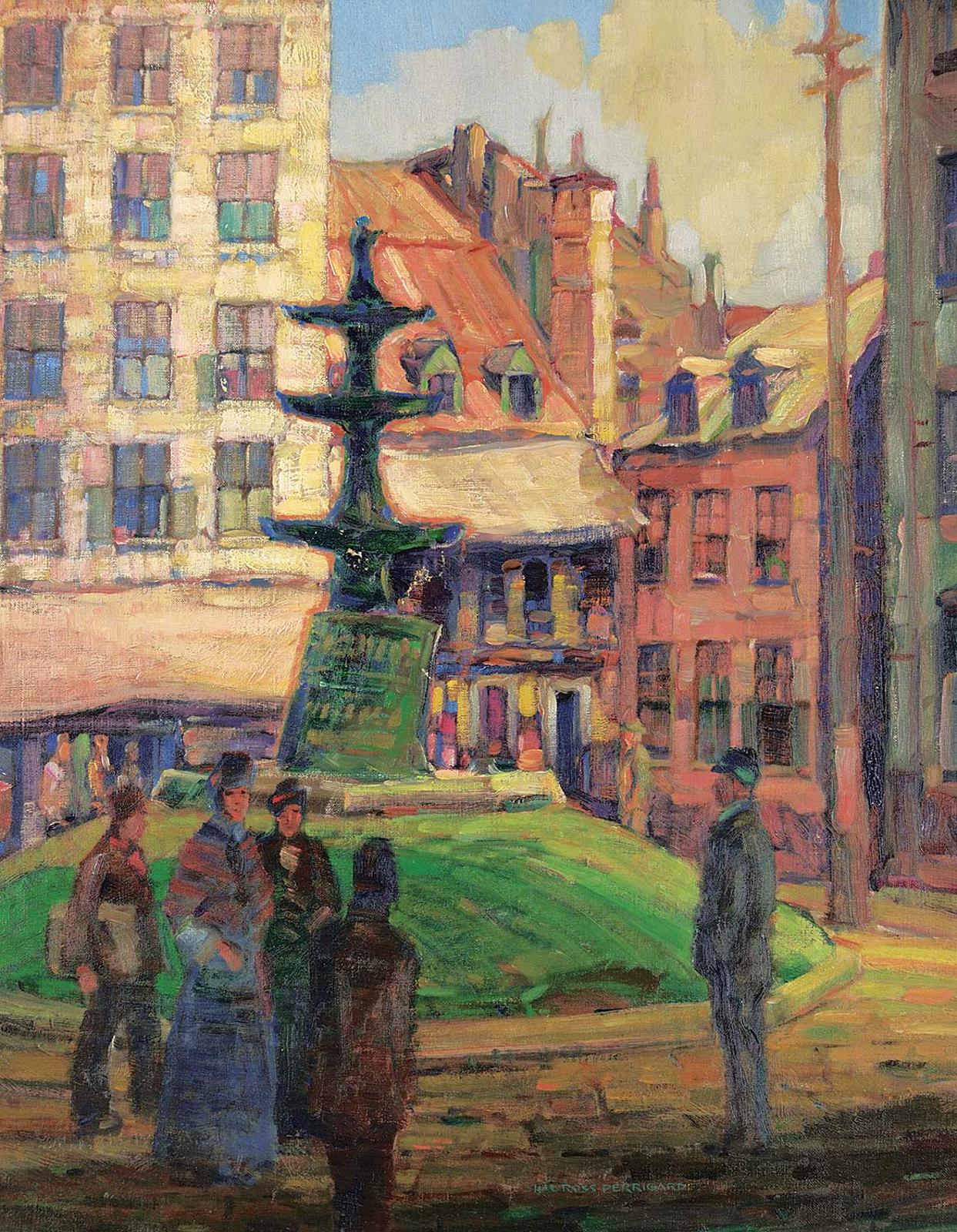 Hal Ross Perrigard (1891-1960) - Square in Old Quebec