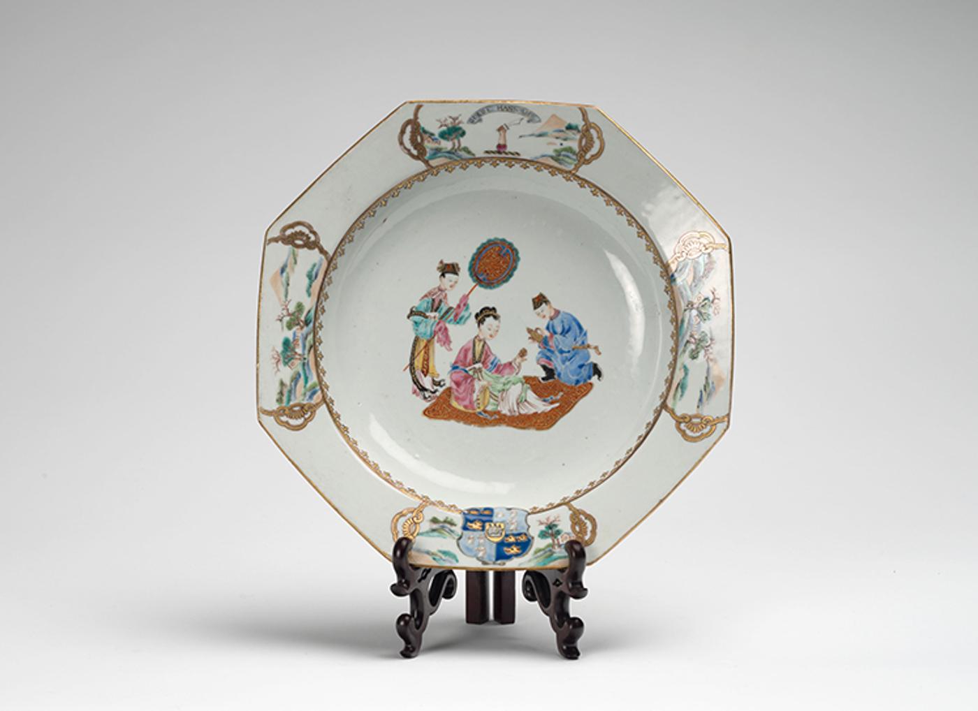 Chinese Art - A Rare and Finely Painted Chinese Export Famille Rose 'Arms of Gordon' Dish, Qianlong Period, circa 1750