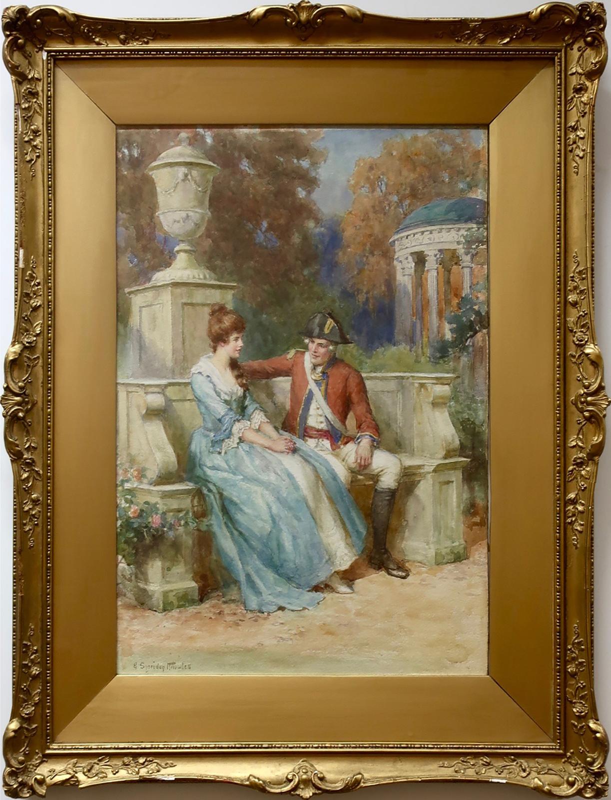 George Sheridan Knowles (1863-1931) - The Officer And A Lady In A Garden Courtyard