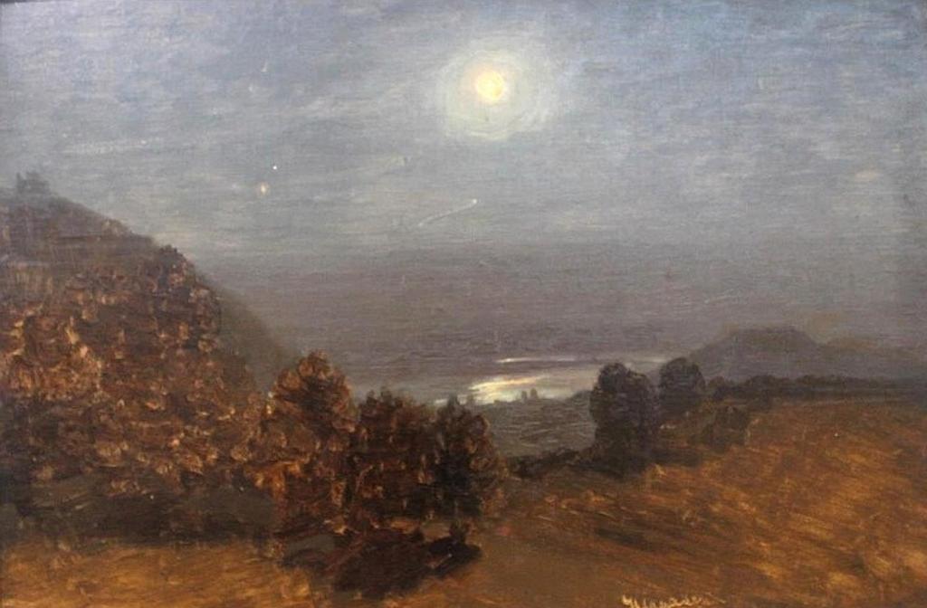 Anton Hlavacek (1842-1926) - LANDSCAPE AT NIGHT