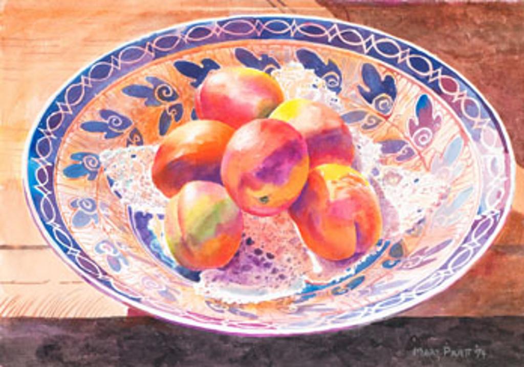 Mary Frances West Pratt (1935-2018) - Peaches on Cecelia's Doilie