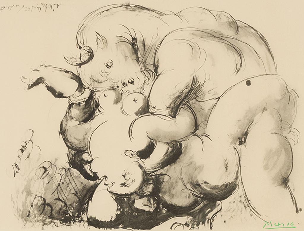 Pablo Ruiz Picasso (1881-1973) - Minotaure et nue