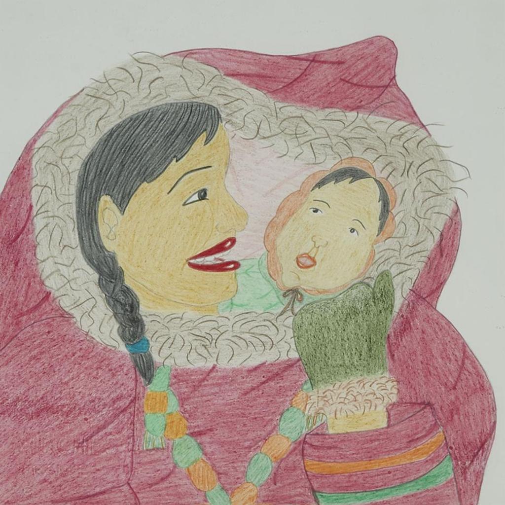 Annie Pootoogook (1969-2016) - Composition (Mother & Child In Amautiq)