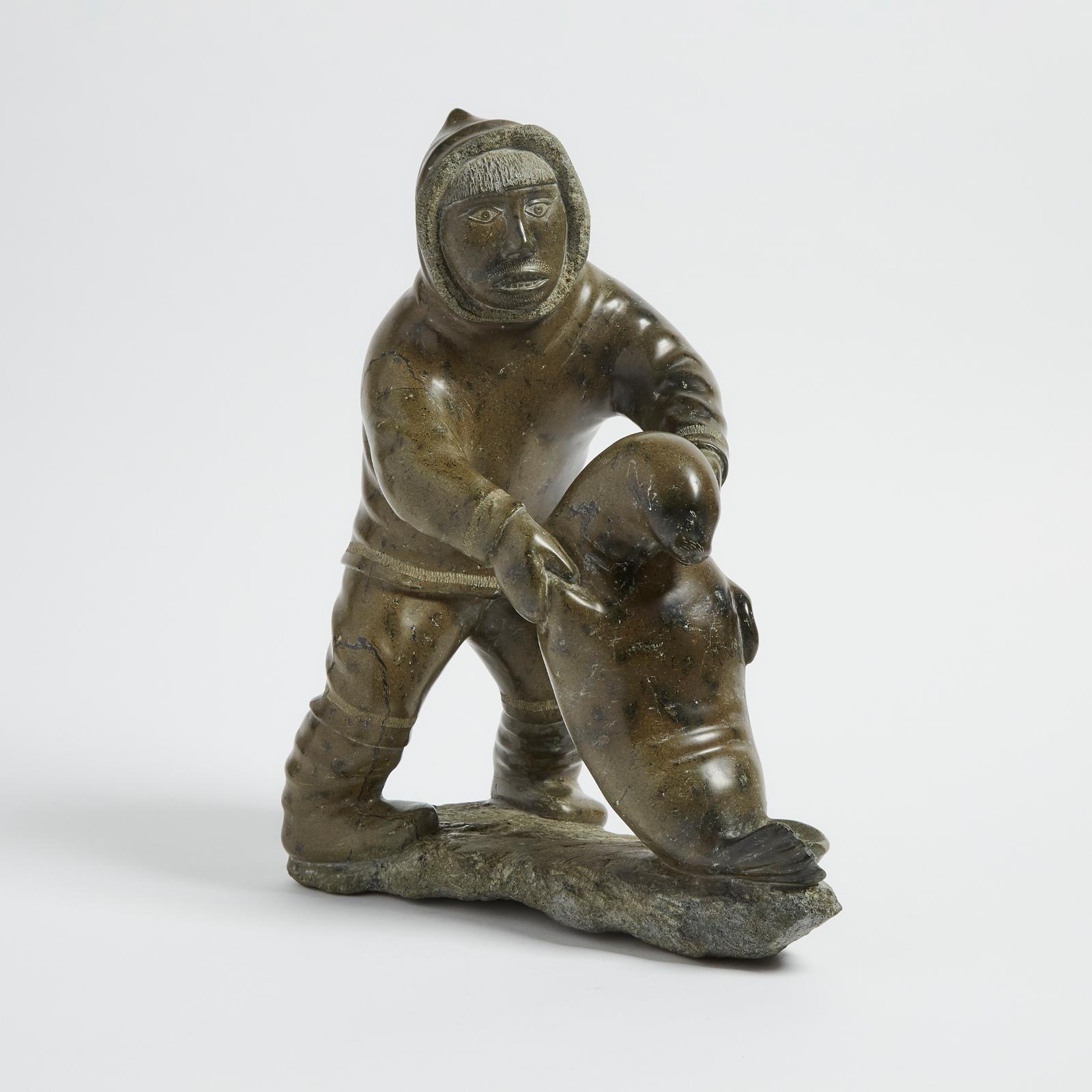 Jamesie Kootoo (1944) - Standing Hunter Holding Seal