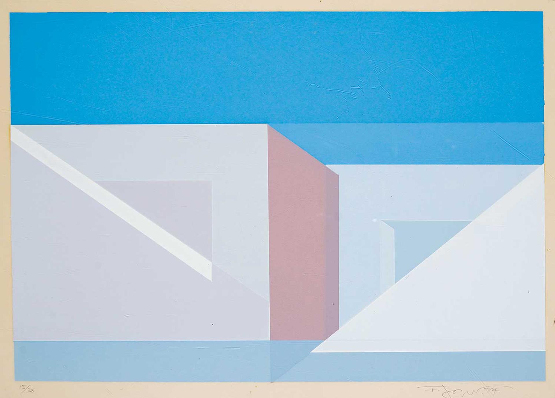 Flemming Jorgensen (1934-2009) - Untitled - Geometric Blue and Pink  #15/20