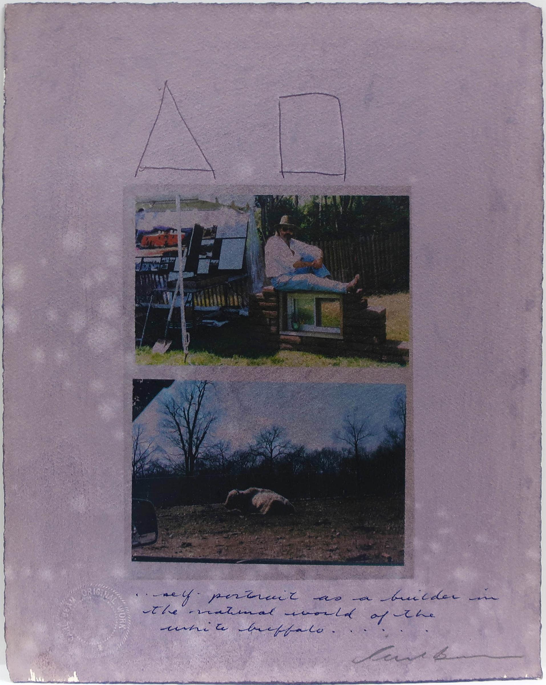 Carl Beam (1943-2005) - Self Portrait As A Builder In The National World Of The White Buffalo