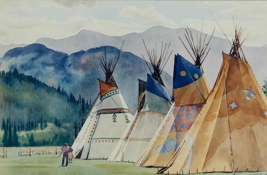 Walter Joseph (W.J.) Phillips (1884-1963) - Teepees, Banff