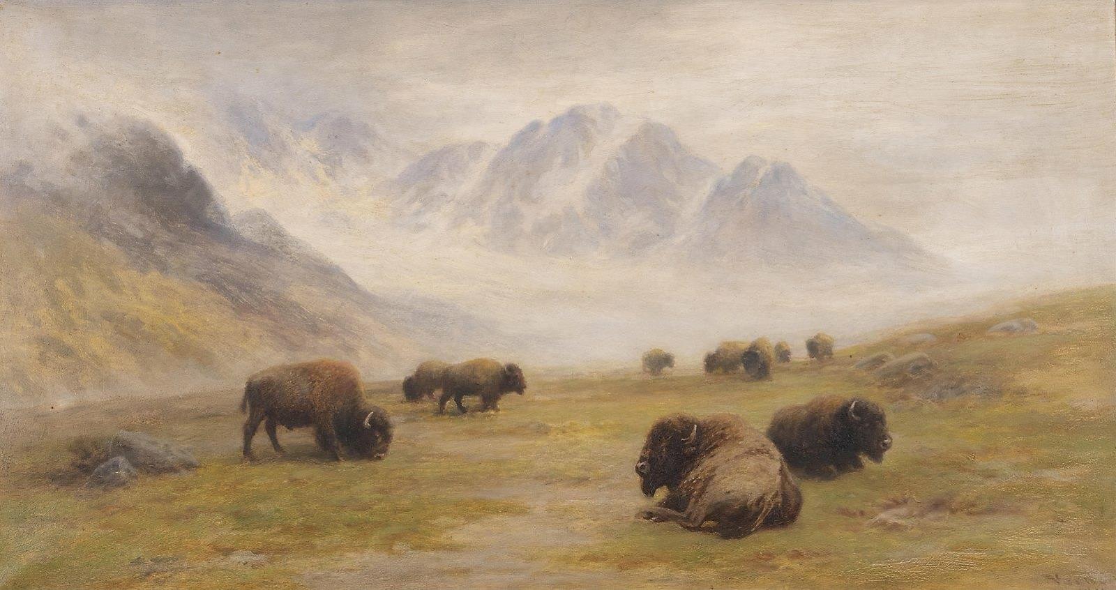 Frederick Arthur Verner (1836-1928) - Buffalo...Rocky Mountains; 190?